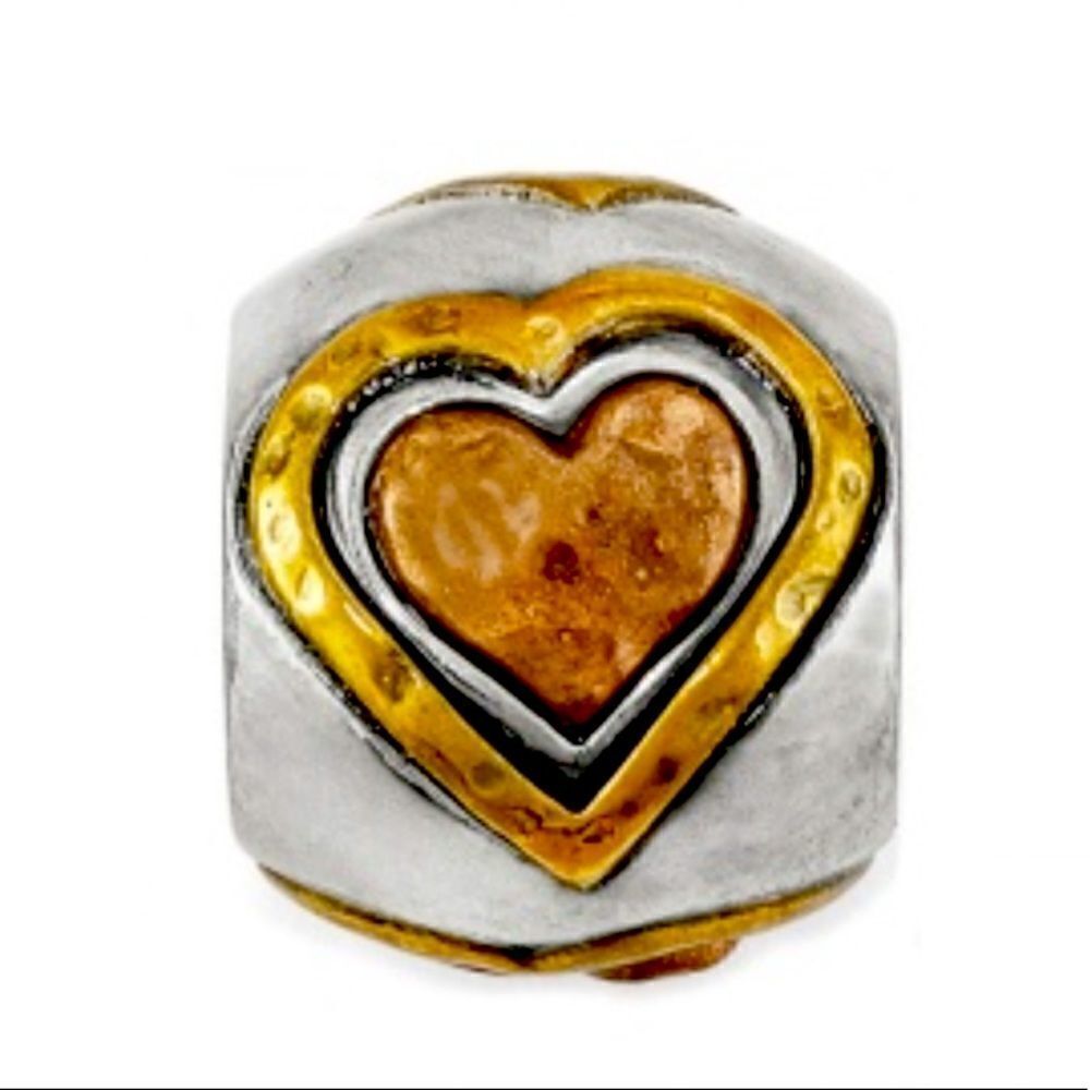 Brighton Art & Soul All Hearts Bead Silver & Gold NWT